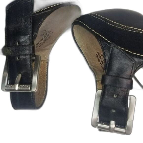 MICHAEL Michael Kors Peep Toe Black Platforms Heels Metal Detail Size 6.5 - Picture 5 of 9